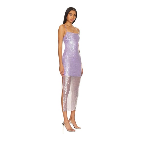 Revolve ASTR the Label Starla Allover Sequin Strappy Midi Dress Lilac size XS - Picture 11 of 12